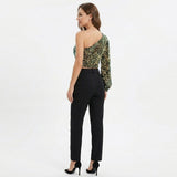 Women's One Shoulder Sequin Top