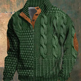 Men's Warm Patterned Knit Pullover Sweater