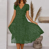 Floral V-Neck Midi Dress