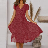 Floral V-Neck Midi Dress