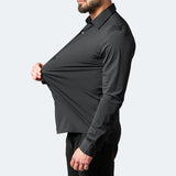 Men's Point Collar Long Sleeve Button-Up Shirt