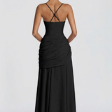 Square Neck Draped Maxi Dress