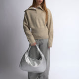 Woven Slouchy Hobo Shoulder Bag