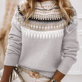 Women's Patterned Fair Isle Mock Neck Sweater