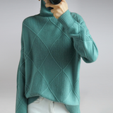 Women's Long-Sleeve Cashmere Turtleneck Knit Sweater