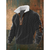 Men's Fleece Sweater with Lined High Collar