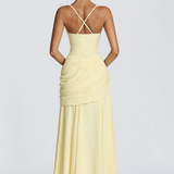 Square Neck Draped Maxi Dress
