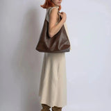 Slouchy V-Cut Hobo Shoulder Bag