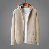 Men's Honeycomb Merino Wool Hooded Casual Sweater