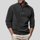 Men's Fleece Half-Zip Sweater with Ribbed Cuffs