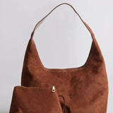 Suede Slouchy Hobo Shoulder Bag