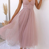 Lace Corset Midi Dress with Flared Skirt