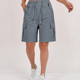 High Waist Cargo Shorts