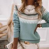 Women's Patterned Fair Isle Mock Neck Sweater