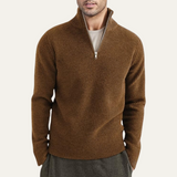 Men's Ribbed Knit Quarter-Zip Classic Fit Sweater