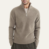 Men's Ribbed Knit Quarter-Zip Classic Fit Sweater