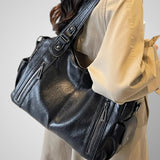 Women's Everyday Black Leather Bag