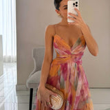 Women's Strapless Printed Maxi Dress