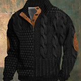 Men's Warm Patterned Knit Pullover Sweater