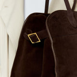 Suede Buckle Tote Shoulder Bag