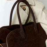 Suede Buckle Tote Shoulder Bag