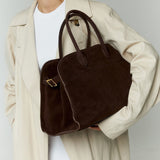 Suede Buckle Tote Shoulder Bag