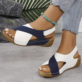 Colour Block Wedge Sandals