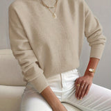 Women's Knit Turtleneck Sweater with Long Sleeves