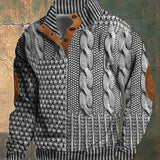 Men's Warm Patterned Knit Pullover Sweater