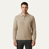 Men's Cashmere Blend Knitted Polo Sweater