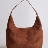 Suede Slouchy Hobo Shoulder Bag