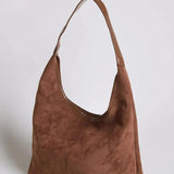 Suede Slouchy Hobo Shoulder Bag