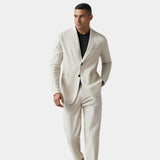 Men's Two-Piece Linen Blend Suit Set