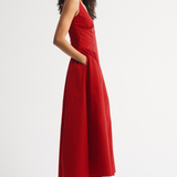 Polka Dot Sleeveless Midi Dress