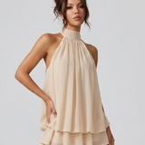 Tiered Halter Mini Dress