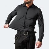 Men's Point Collar Long Sleeve Button-Up Shirt