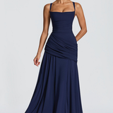 Square Neck Draped Maxi Dress