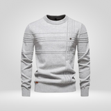 Men's Knitted Slim Fit Cotton Blend Pullover