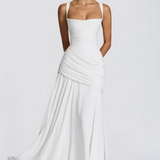 Square Neck Draped Maxi Dress