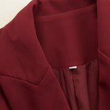 Women's Blazer-Style Button-Front Tailored Midi Dress