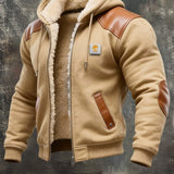 Men's Vintage Suede Leather Hooded Jacket