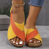 Colour Block Wedge Sandals