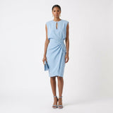 Women's Cap Sleeve Ruched Midi Dress