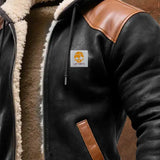 Men's Vintage Suede Leather Hooded Jacket