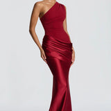 One-Shoulder Draped Maxi Dress