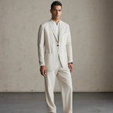 Men's Two-Piece Linen Blend Suit Set