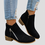 Women's Cushioned Footbed Zip Ankle Boots