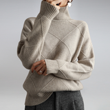 Women's Long-Sleeve Cashmere Turtleneck Knit Sweater