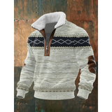 Men's Fleece Sweater with Lined High Collar