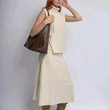 Slouchy V-Cut Hobo Shoulder Bag